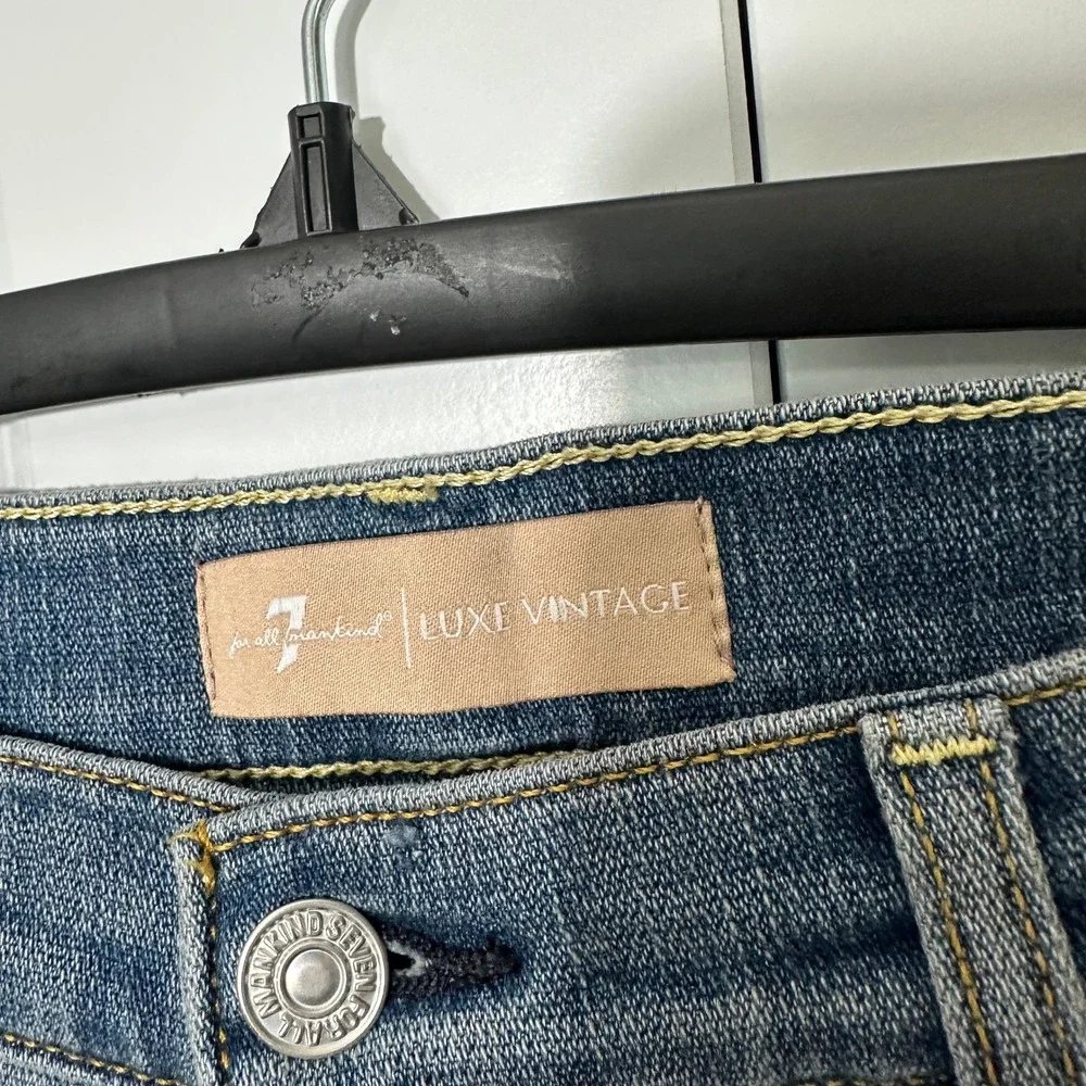 7 For All Mankind Josefina Jeans Womens 27 Blue Luxe Vintage Skinny Boyfriend